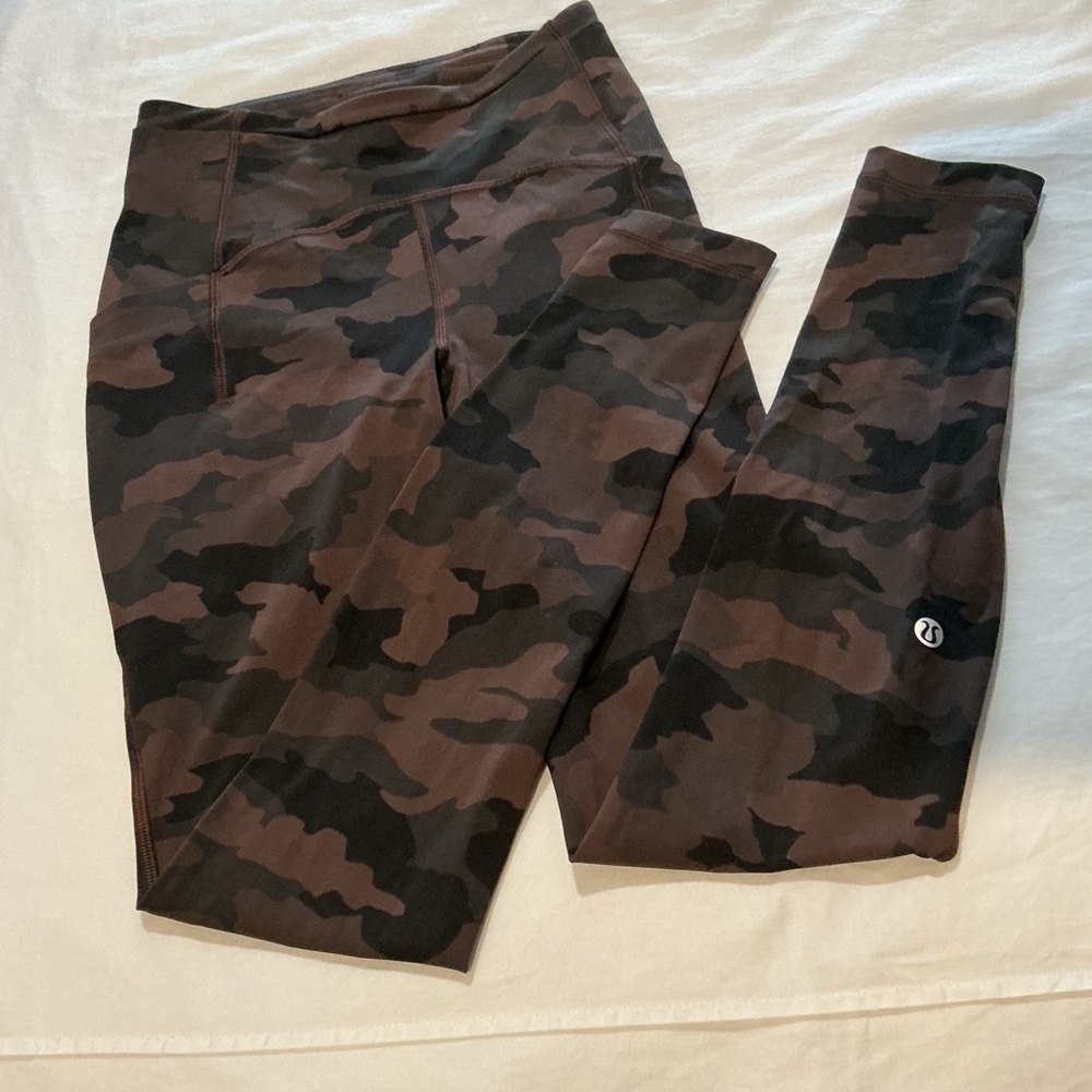 lululemon athletica Black and Brown Camo Leggings